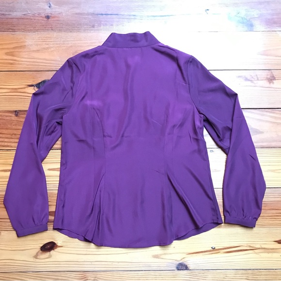 Soft Surroundings Maroon Long Sleeve Button Down Blouse, NWT, S - Picture 9 of 11